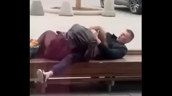 Stupid blonde gives blowjob in public