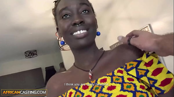 Dark Skin Black Babe Busted Open In Job Interview - African Casting