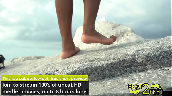 Giggles' Feet LOVE Rubbing All Over A Giant Hot Rock At The Beach On Beat2FeetCom Thumbnail