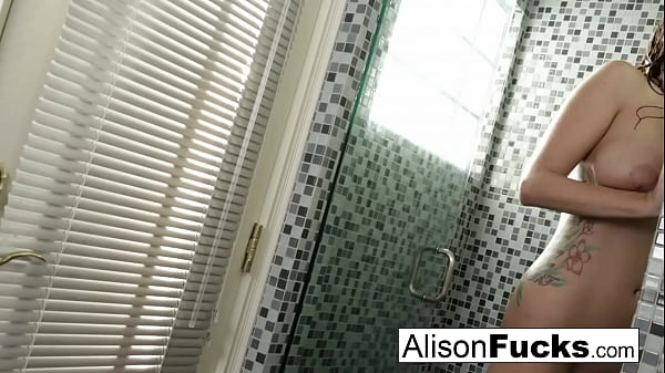 Alison Tyler showers and plays with her tight pussy
