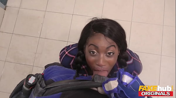 FAKEhub - Handyman electrocuted after trying to help a horny but firm British Ebony babe with big tits and ass who he gets a sloppy wet deep throat blowjob from and fucks in her shaved tight super wet hot pussy hole