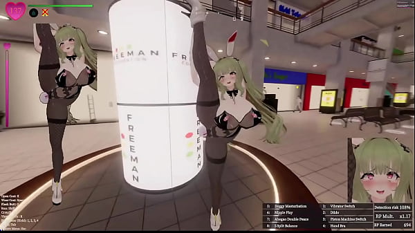 [Hentai Game][3D]Secrets of Exposure,Green hair Bunny Girl Exposing in a mall Thumbnail
