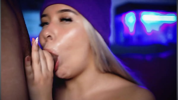 Blonde with a face full of hot cum keeps sucking her guy's cock so he fucks her again