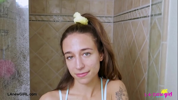 Sweet brunette beauty took a shower Thumbnail