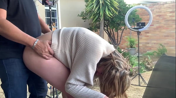 Fucking my friends wife on the patio ouside