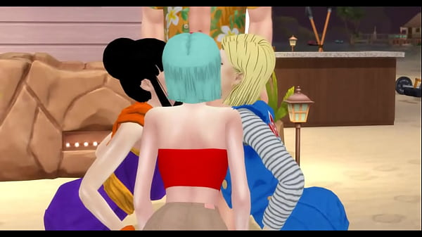 Bulma and Chi Chi and Android 18 hentai threesome Thumbnail