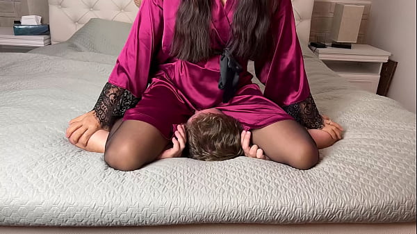 Rough Facesitting With Face Slapping by Asian in Night Robe Mouth Panty Gagged Thumbnail