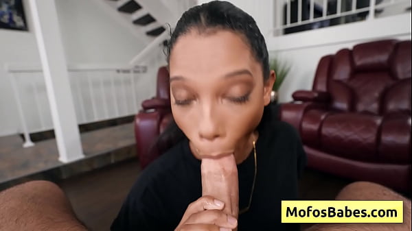 Sexy busty black beauty girl suck huge white cock and gets fucked doggy style deep and rough – Eden West, Charles Dera