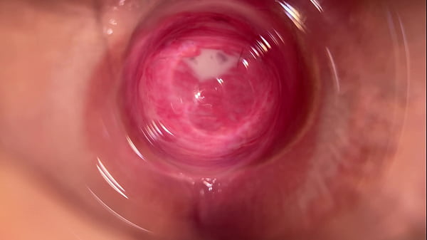 Camera deep inside Mia's vagina