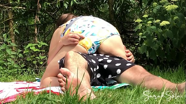 Hot outdoor fuck with 69 and nice cumshot on her body