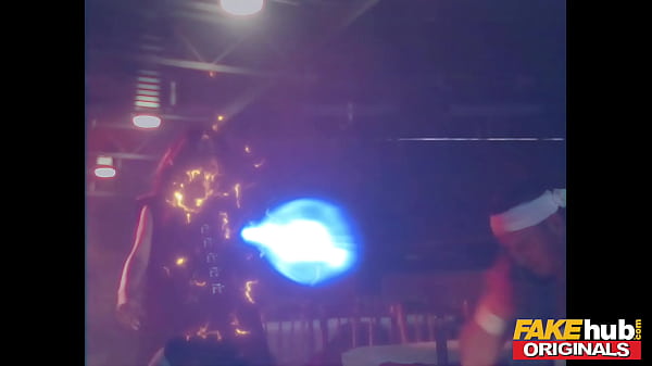 FAKEhub - Big busty tattoo blonde babe Louise Lee gets double teamed in hot threesome with massive facial - TRIPLE DRAGON! 80s parody