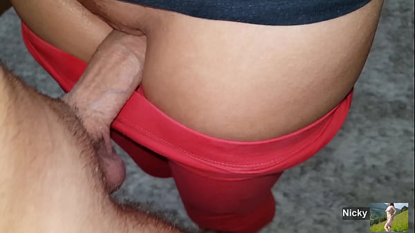 My step Brother cum in my red yoga pants while stay in quarantine