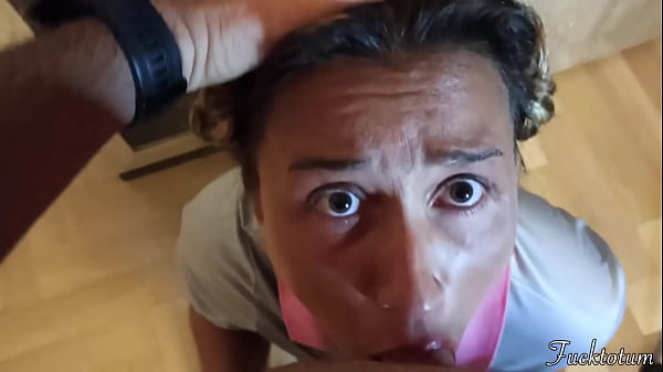 Silly Follege Cheerleader First Time asking for Trick or Treat. Old Man Tricks her and he's got his Cock in her mouth. Great Deepthroat. Her Slutty Face and Uniform covered by his Big Cumshot. Teen Halloween Perfect Blowjob.