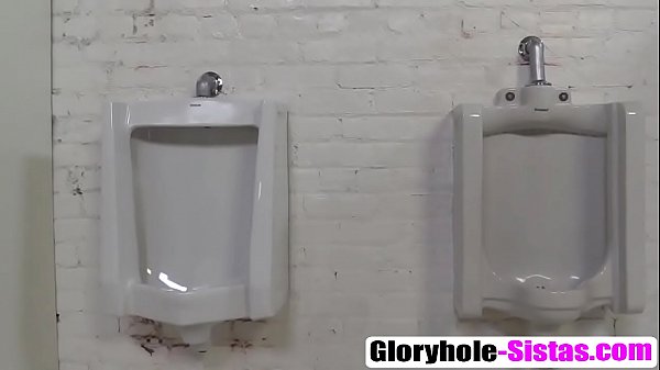Interracial blowjob through a glory hole with Brie Simone Thumbnail