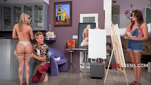 Art Class Turns into a StepSis Double Team Fuck Fest Thumbnail