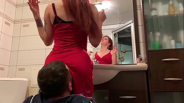 Mistress Sofi in Red Dress Use Chair Slave - Ignore Facesitting Femdom (Preview)