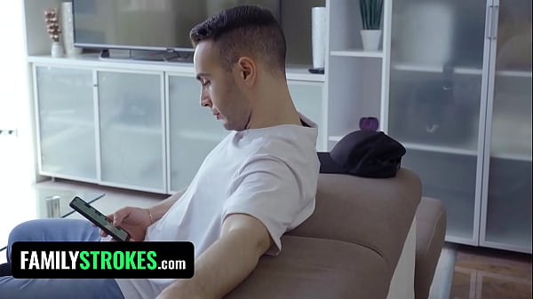 FamilyStrokes - Sexy Teen Caught Stealing By Stepbro Made To Blows His Throbbing Cock