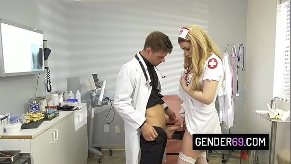 Busty shemale nurse Angelina Please fucks doctor Thumbnail