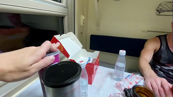 Together with a friend fucked a stranger girl right in the train compartment
