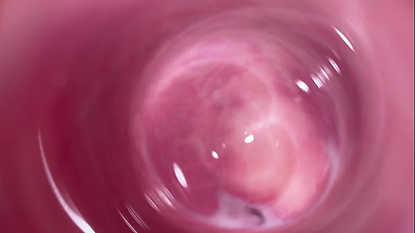 Camera deep inside Mia's teen creamy pussy