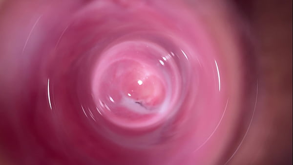 Camera deep inside Mia's teen creamy pussy