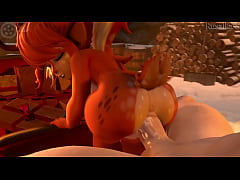  - Snow Fawn Poppy riding a big dick