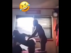  - African guy bangs on his girl roughly,After eating pizza