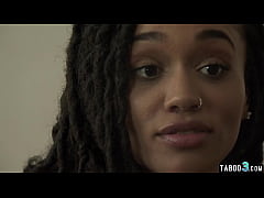  - Hot ebony teen Julie Kay wants to feel her stepdads big white cock