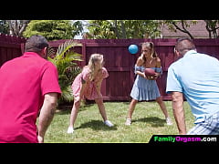  - FamilyOrgasm - Daughters Pamper their Old Stepdads after Playing Soccer
