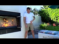  - Hot young male peeing before the solo cock jerking