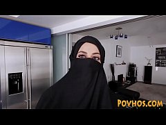  - Muslim busty slut pov sucking and riding cock in burka