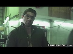  - Swety inked mechanics feet worshiped by businessman hunk