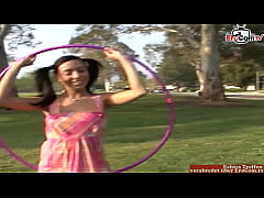  - Slim Teen with small natural tits pick up for sex and a mouth cumshot