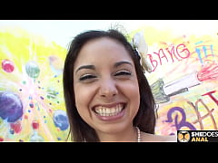  - Tiny Brunette Teen Stretches Her Butt Hole For A Huge Cock