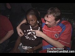  - Fit Black Chick Gang Bang in Theater!