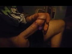 - Massive cock gets teased with toy til cum overflows