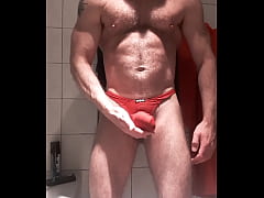  - MUSLED HAIRY IN RED THONG