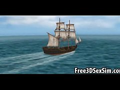  - Sexy 3D ebony babe gets fucked on the beach