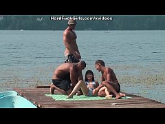  - Girl moaning from pleasure while DP