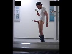  - (for pumped cock lovers) jacking off my pumped cock at work