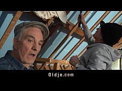  - Two grandpas fuck a skinny hottie