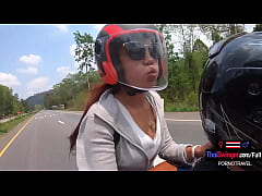  - Big butt Thai amateur teen girlfriend hot sex in public in a coffee shop