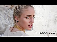  - Friendly stunning blonde bangs outdoor pov