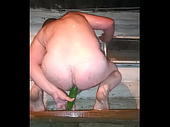  - This Russian guy loves to fuck his big delicious ass with huge dicks! After anal, cream flows from this ass! Private porn from the Russian village! Filmed on a hidden camera!